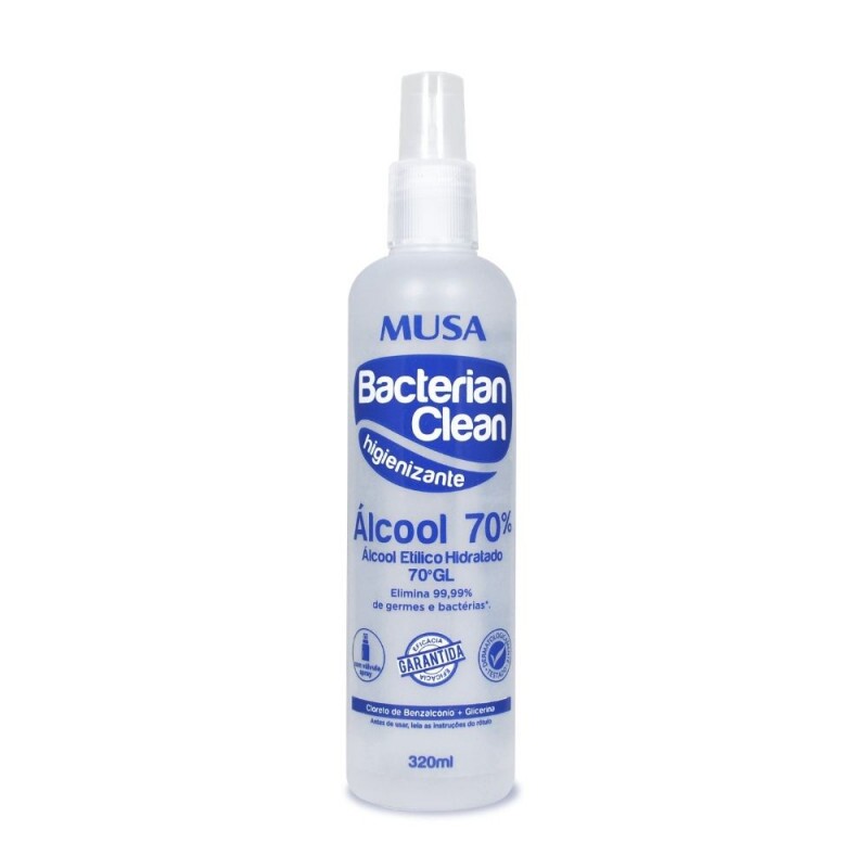 Bacterian Clean Álcool 70% Spray - 320 ml - Musa